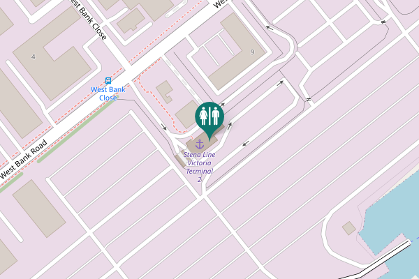 Map showing location of West Bank Road 9 Toilet