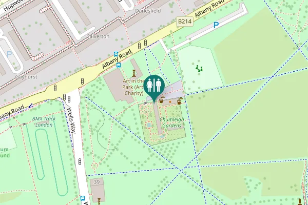 Map showing location of Chumleigh Street Toilet