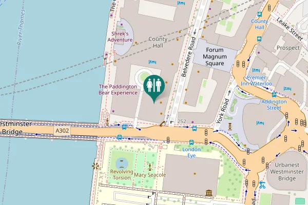 Map showing location of Belvedere Road Toilet