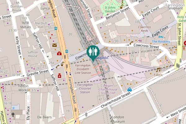 Map showing location of Cowcross Street 40 Toilet