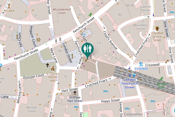 Map showing location of Fenchurch Street 65 Toilet
