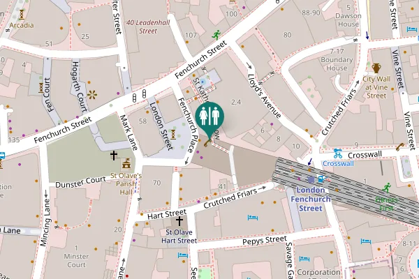 Map showing location of Fenchurch Street 65 Toilet