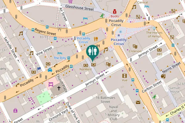 Map showing location of Piccadilly 212 Toilet