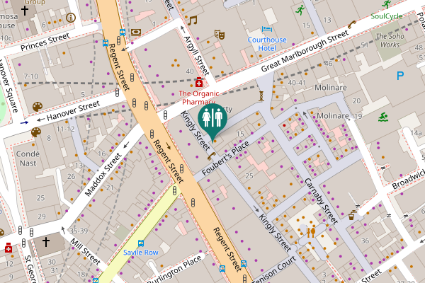 Map showing location of Kingly Street 34 Toilet