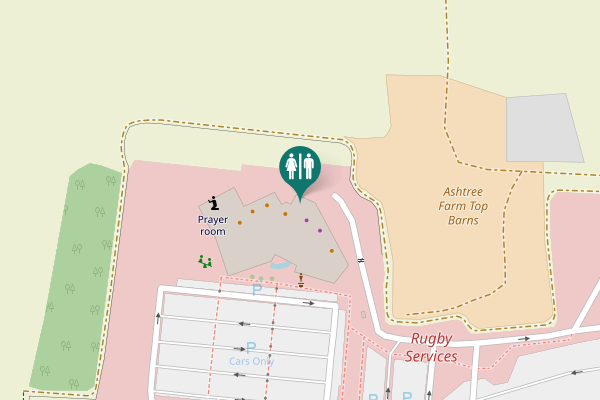 Map showing location of M6 Toilet
