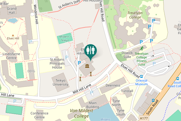 Map showing location of Mill Hill Lane Toilet