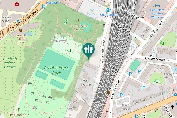 Map showing location of Carlisle Lane Toilet