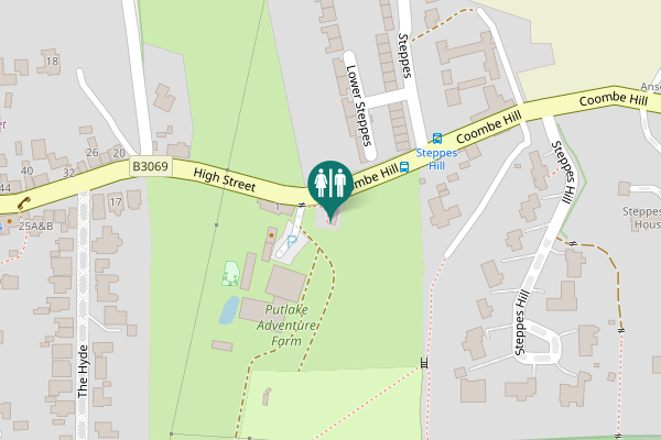 Map showing location of Coombe Hill Toilet