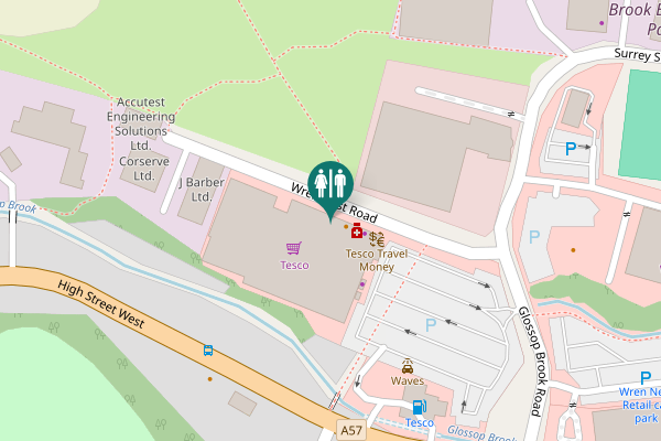 Map showing location of Wren Nest Road Toilet