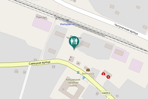 Map showing location of Савецкая вуліца 38 Toilet