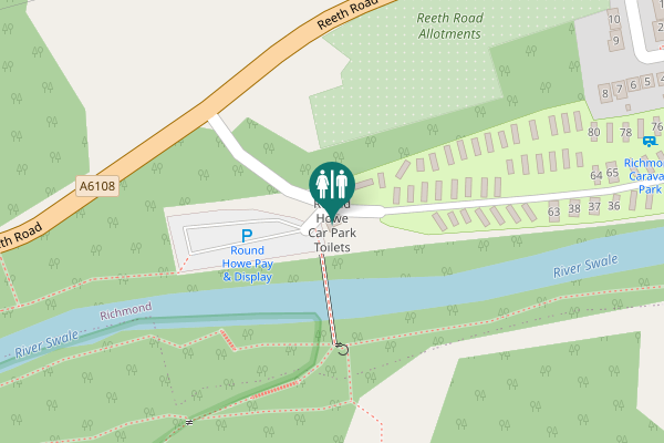 Map showing location of Richmond Toilet