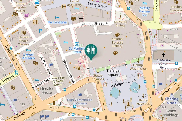 Map showing location of City of Westminster Toilet