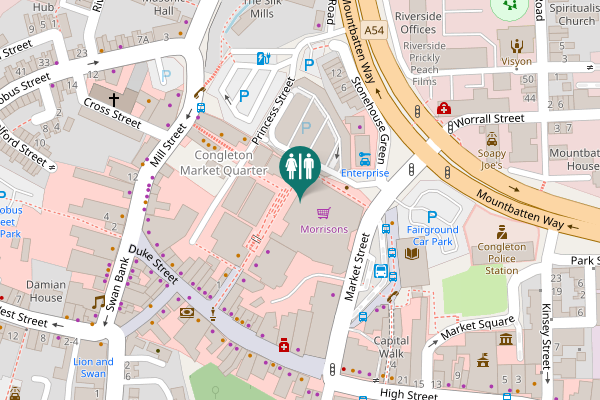 Map showing location of Morrison's Toilet