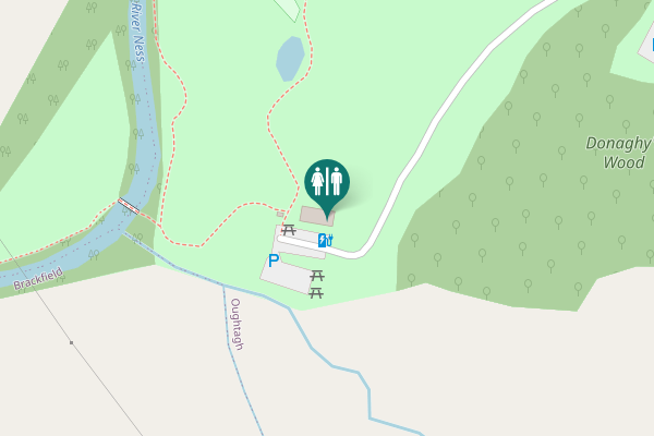 Map showing location of Hone's Bridge Toilet