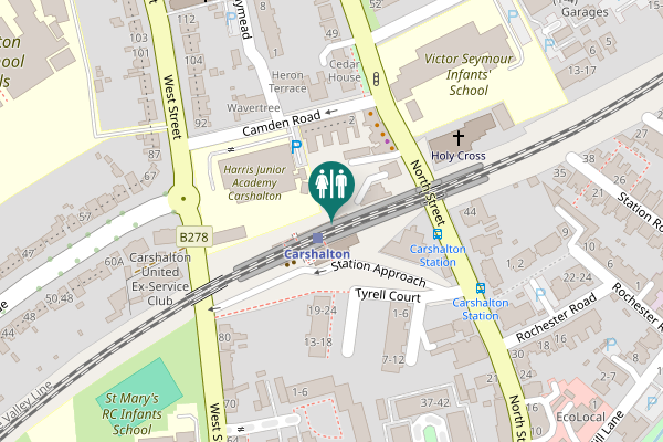 Map showing location of Station Approach Toilet