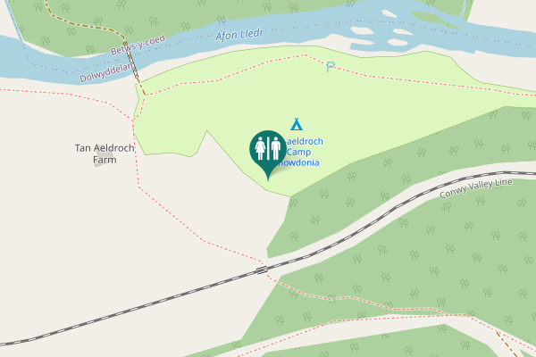 Map showing location of A470 Toilet