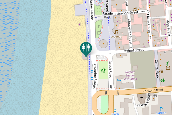 Map showing location of The Promenade Toilet