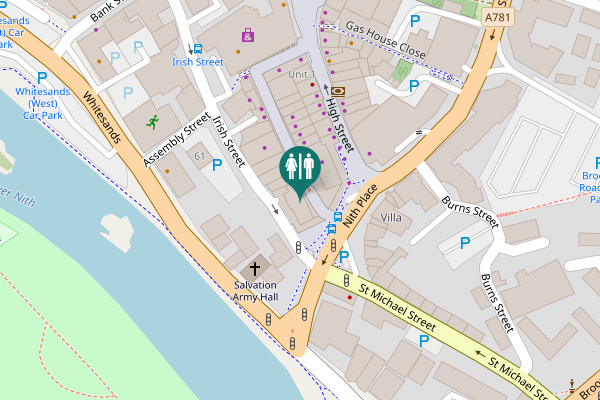 Map showing location of Dumfries Toilet