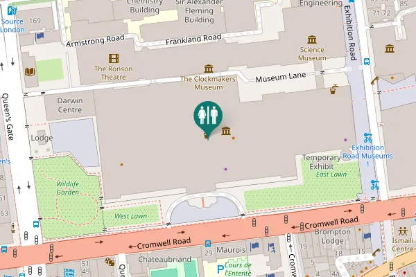 Map showing location of Observatory Road Toilet