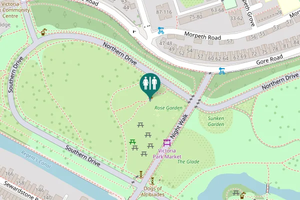 Map showing location of Northern Drive Toilet