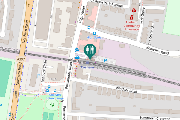 Map showing location of High Street Toilet