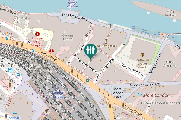Map showing location of Counter Street Toilet