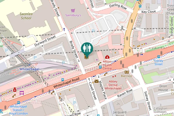 Map showing location of Whitechapel Road 321 Toilet