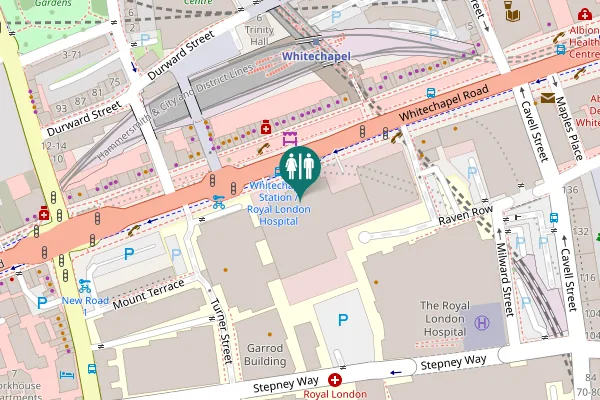 Map showing location of Whitechapel Road Toilet
