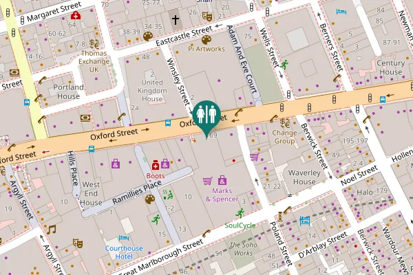 Map showing location of Oxford Street 169 Toilet