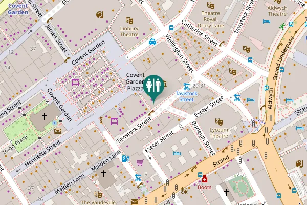 Map showing location of Tavistock Court Toilet