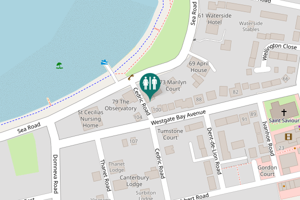 Map showing location of Sea Road 75 Toilet
