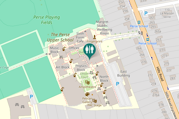 Map showing location of Hills Road (cycleway) 260 Toilet