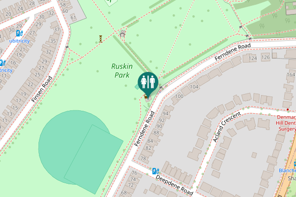 Map showing location of Ferndene Road 92 Toilet