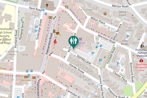 Map showing location of Richmond Place Toilet