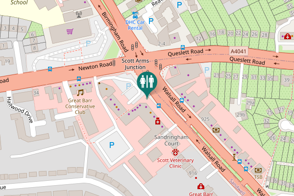 Map showing location of Walsall Road 944 Toilet