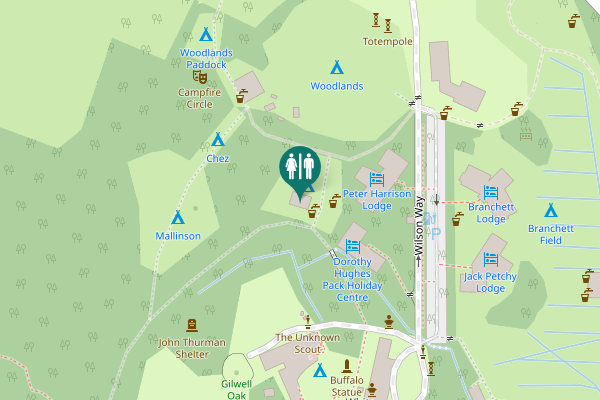 Map showing location of Wilson Way Toilet