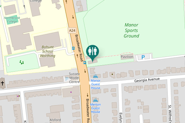 Map showing location of Broadwater Road 100 Toilet
