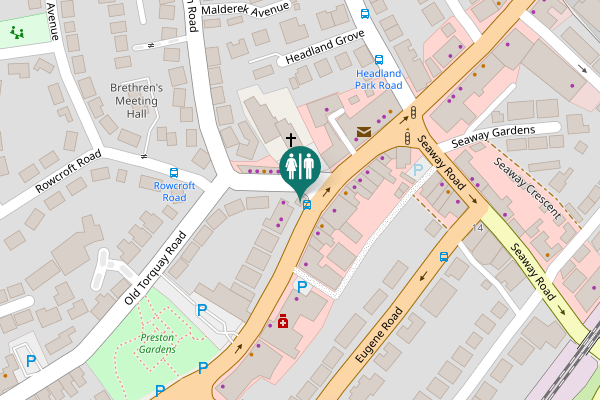 Map showing location of Preston Down Road Toilet