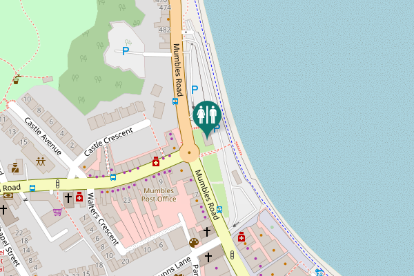 Map showing location of Mumbles Road 506 Toilet