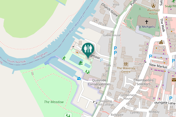 Map showing location of Puddingmoor 50 Toilet