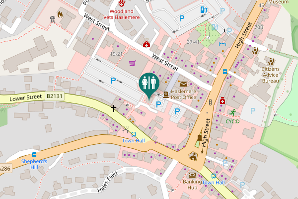 Map showing location of West Street 1 Toilet