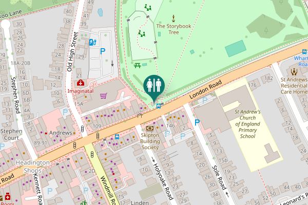 Map showing location of Bury Knowle Public Conveniences