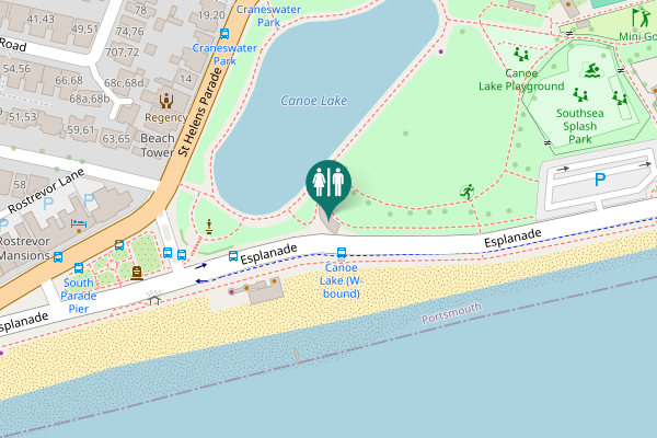 Map showing location of Esplanade Toilet