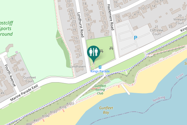 Map showing location of Marine Parade East Toilet