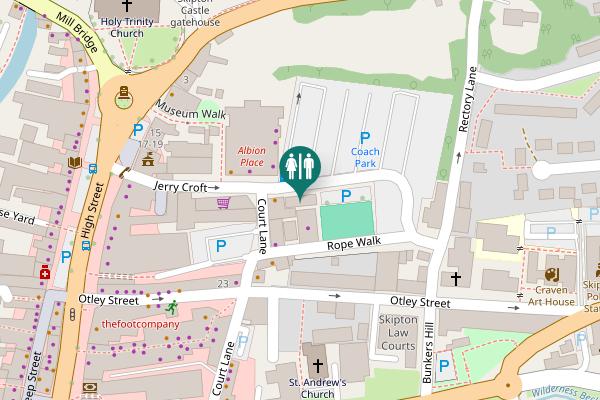 Map showing location of Skipton Toilet