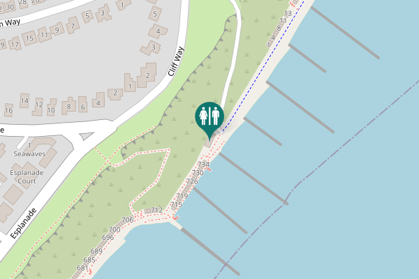 Map showing location of Cliff Way 735 Toilet