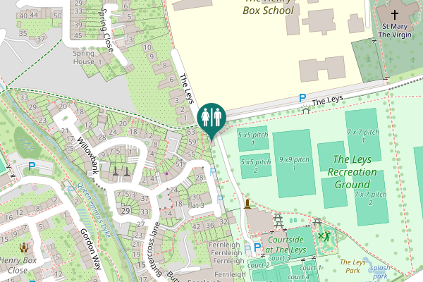 Map showing location of Buttercross Lane 57 Toilet