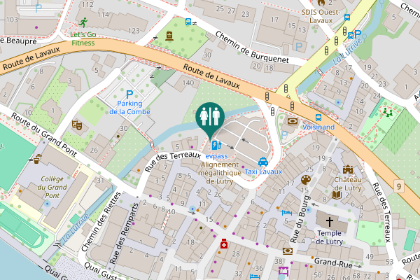 Map showing location of Chemin de la Lutrive Toilet