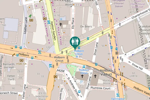 Map showing location of Holborn Viaduct 40 Toilet