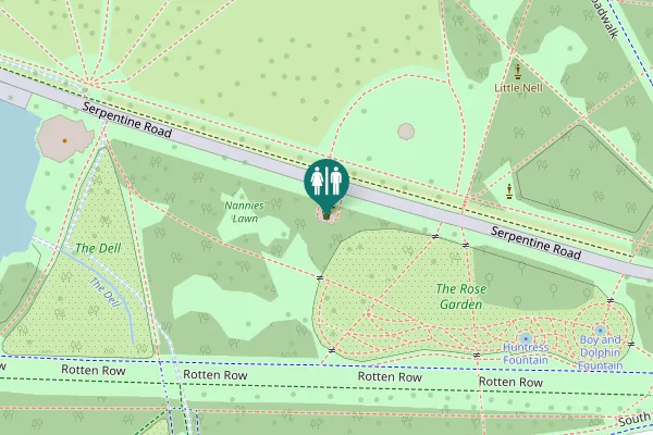 Map showing location of Serpentine Road Toilet